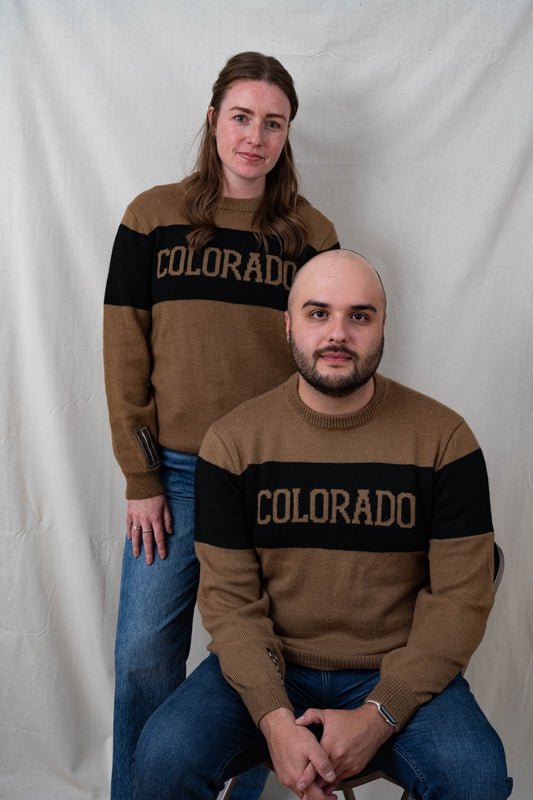 Colorado Tan and Black Alpaca Sweater