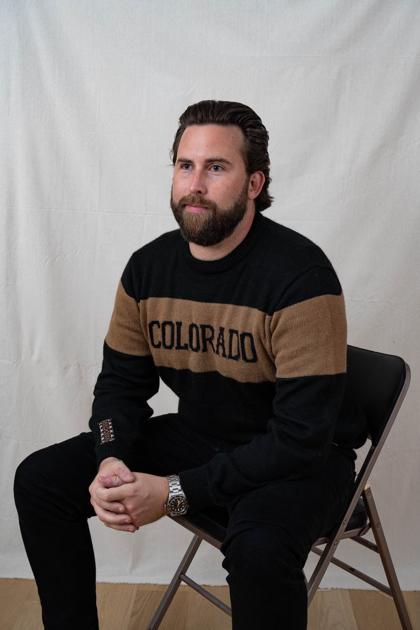 Colorado Black and Tan Alpaca Sweater