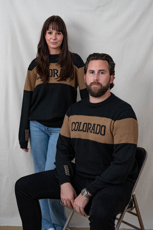 Colorado Black and Tan Alpaca Sweater