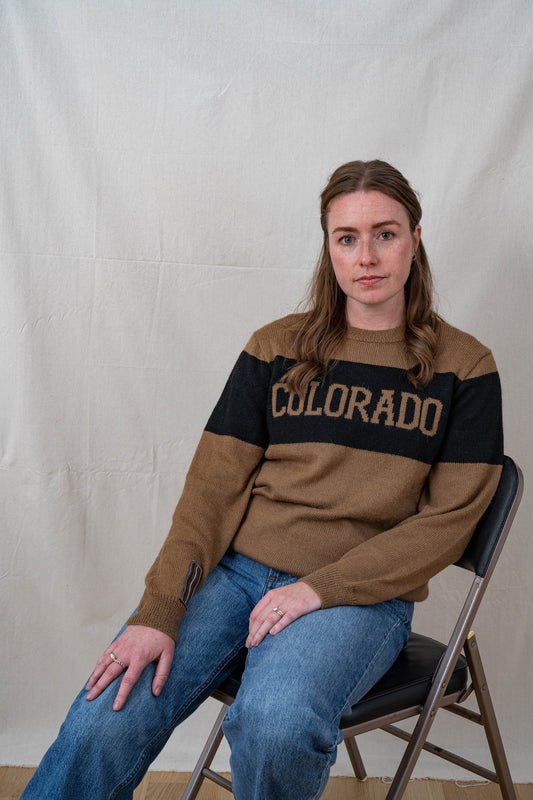 Colorado Tan and Black Alpaca Sweater