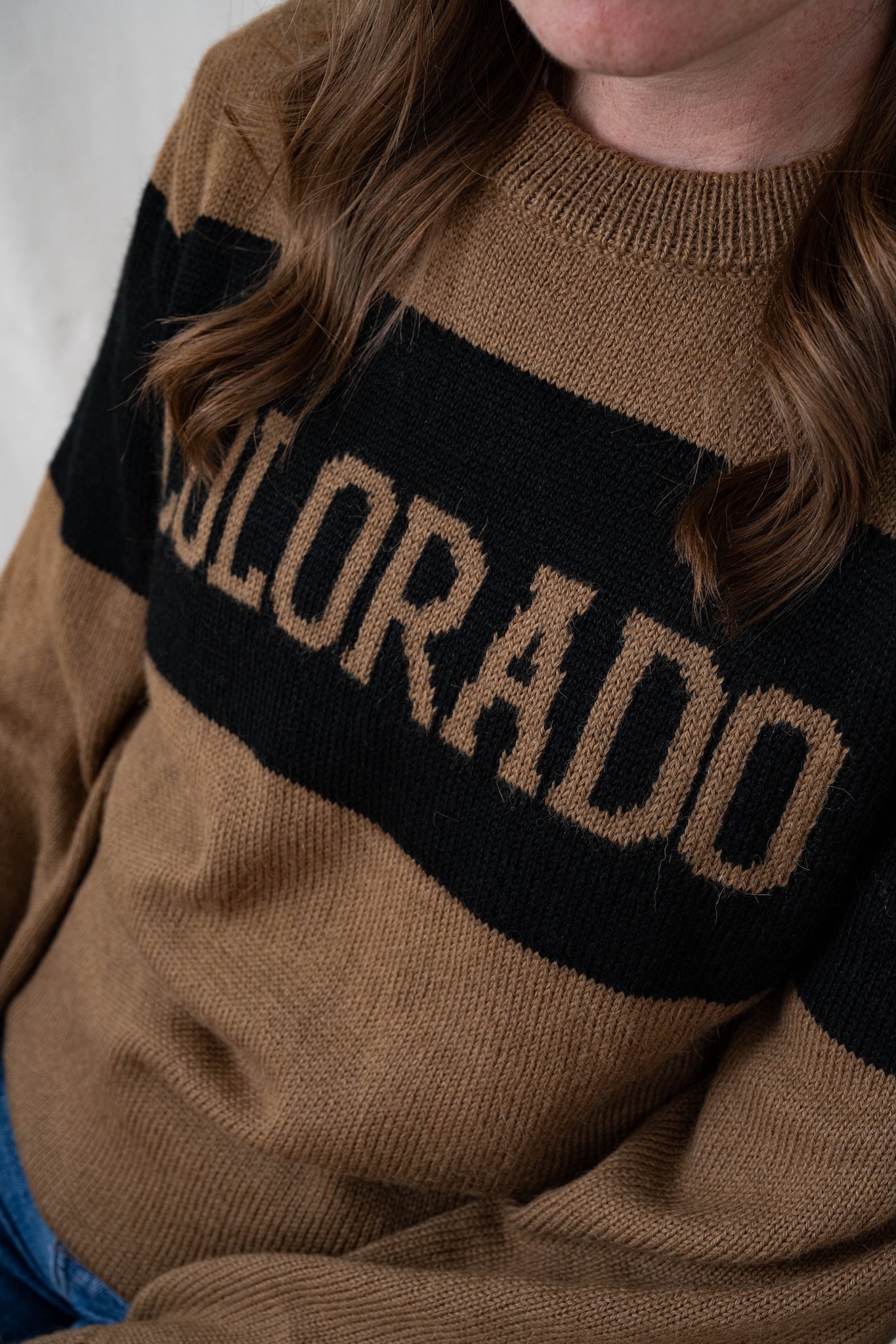 Colorado Tan and Black Alpaca Sweater