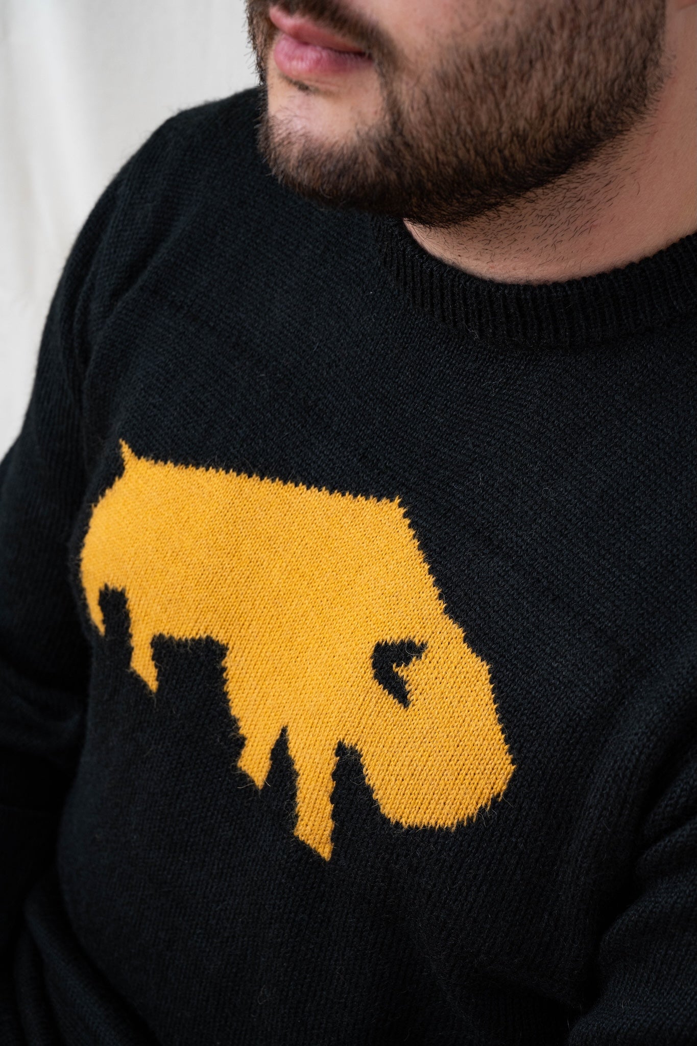 Black and Yellow Buffalo Alpaca Sweater