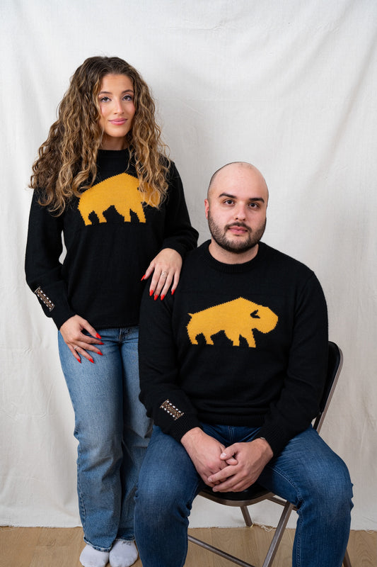 Black and Yellow Buffalo Alpaca Sweater