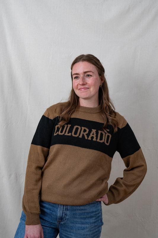 Colorado Tan and Black Alpaca Sweater