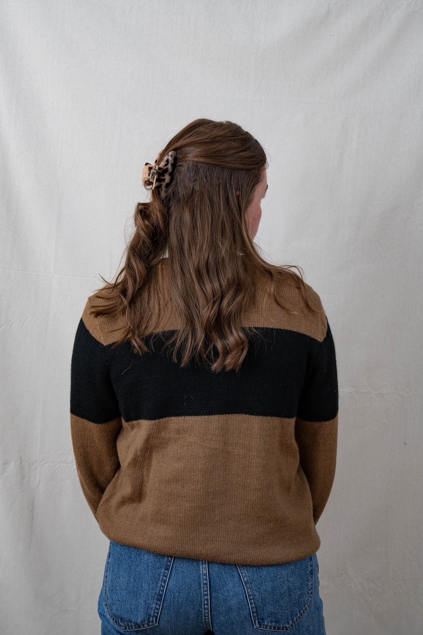 Colorado Tan and Black Alpaca Sweater